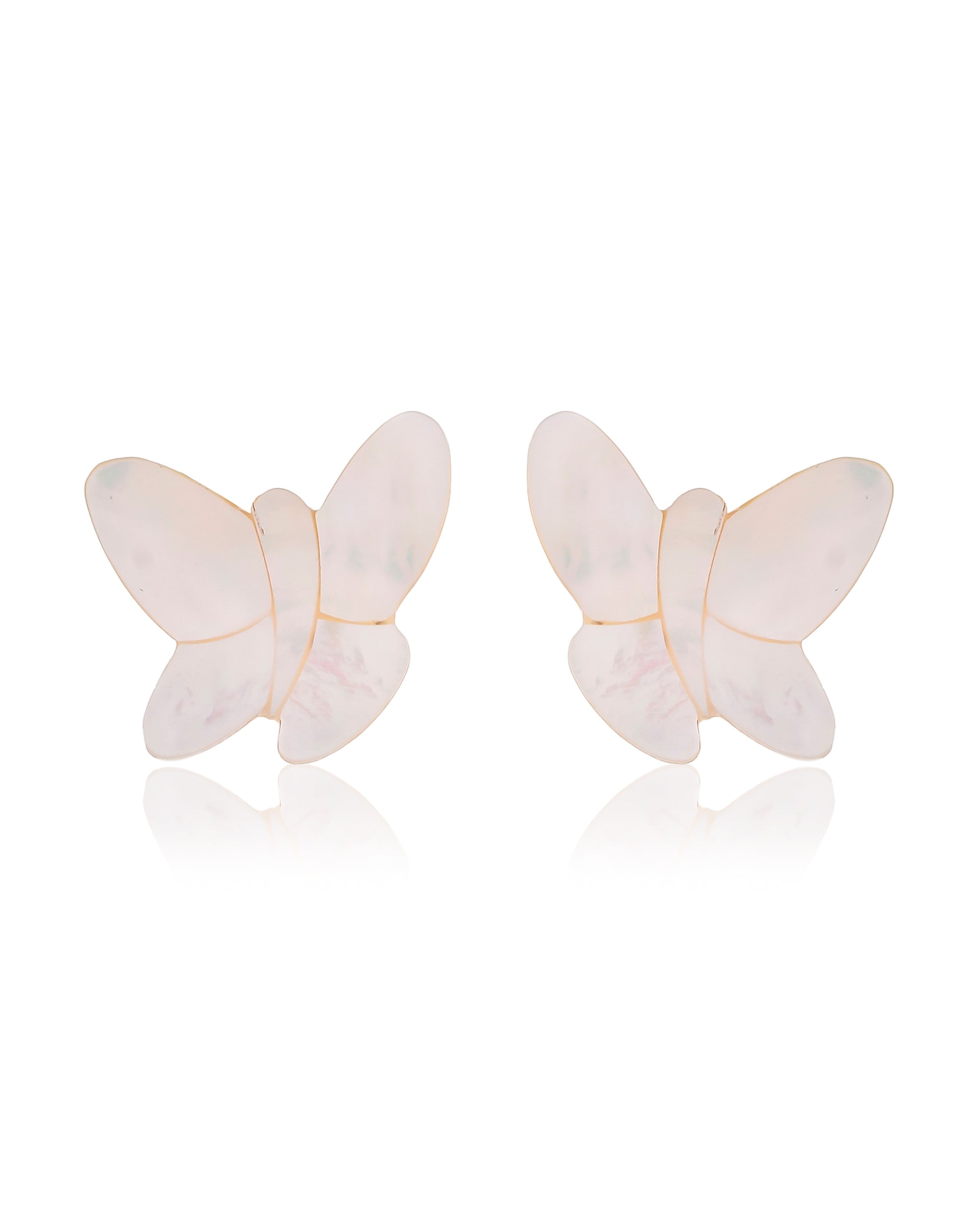 WHITE SHELL BUTTERFLY EARRINGS